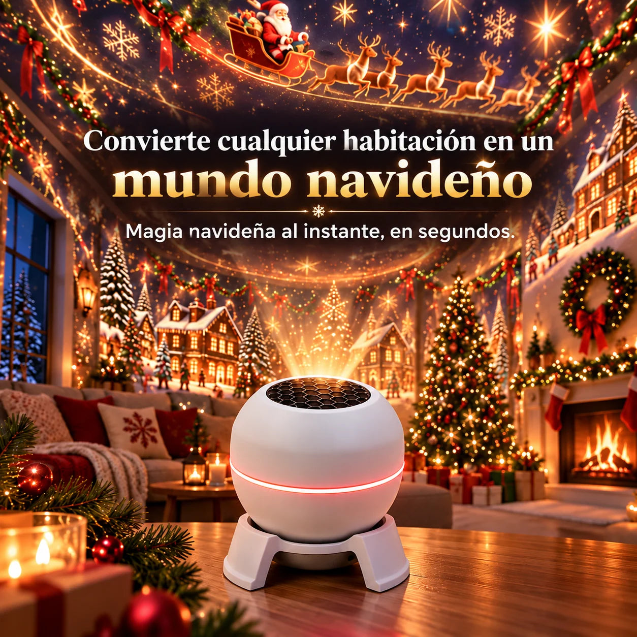 Proyector inteligente holográfico de cielo navideño de 360°