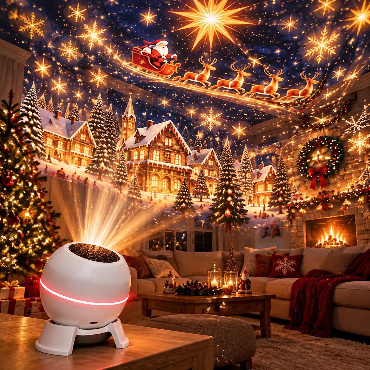 Proyector inteligente holográfico de cielo navideño de 360°