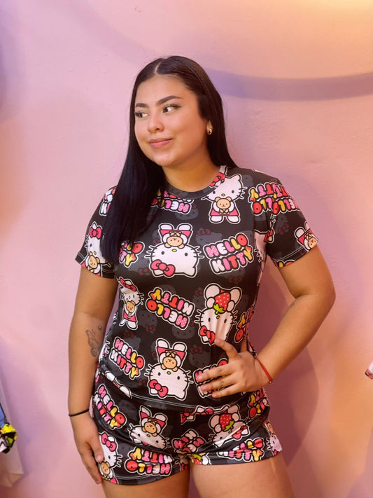 PIJAMAS X6 CAMISETA Y SHORT ESTAMPADA