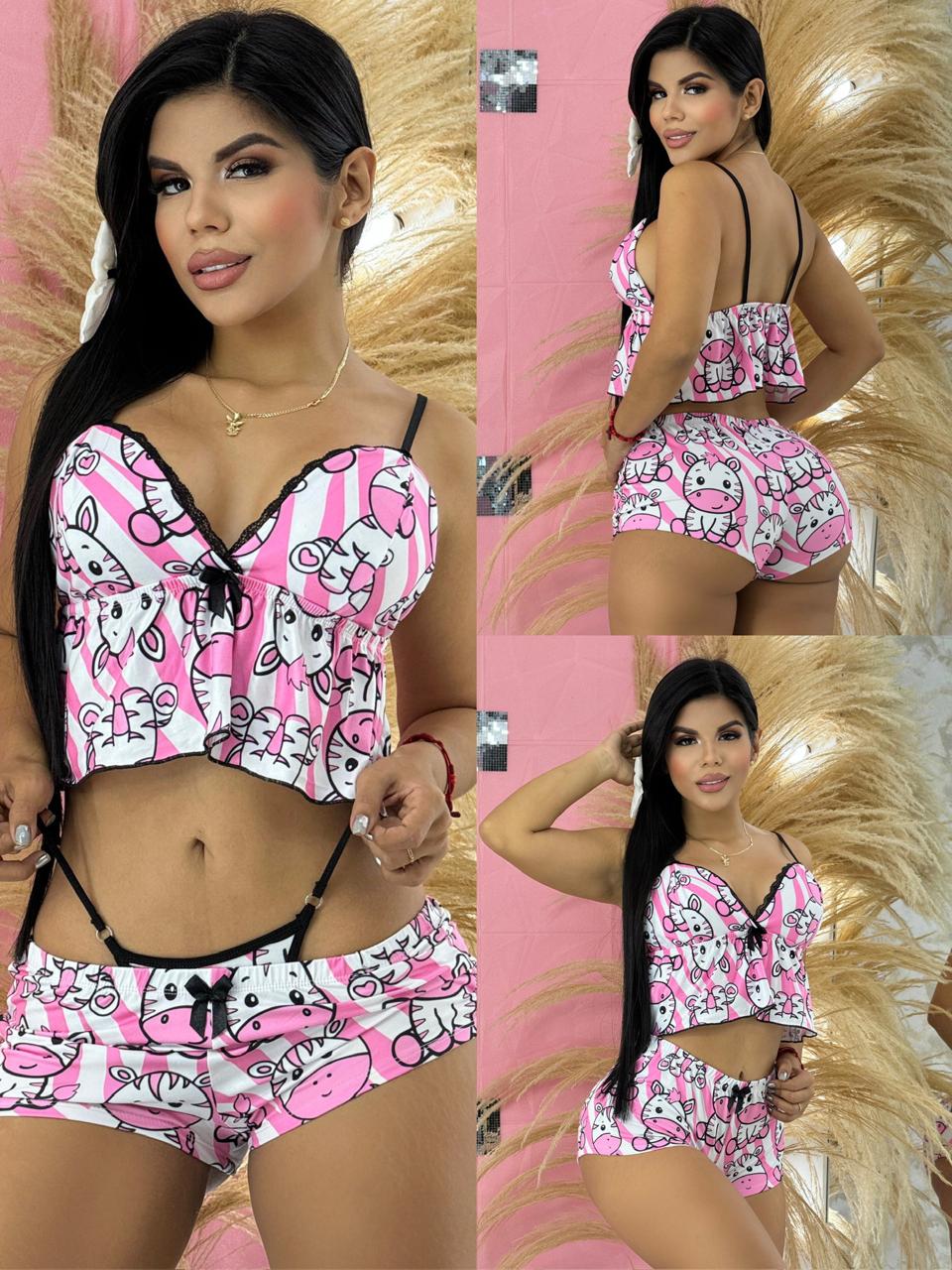 3 PIJAMAS SUBLIMADAS BOLERO + TANGA GRATIS