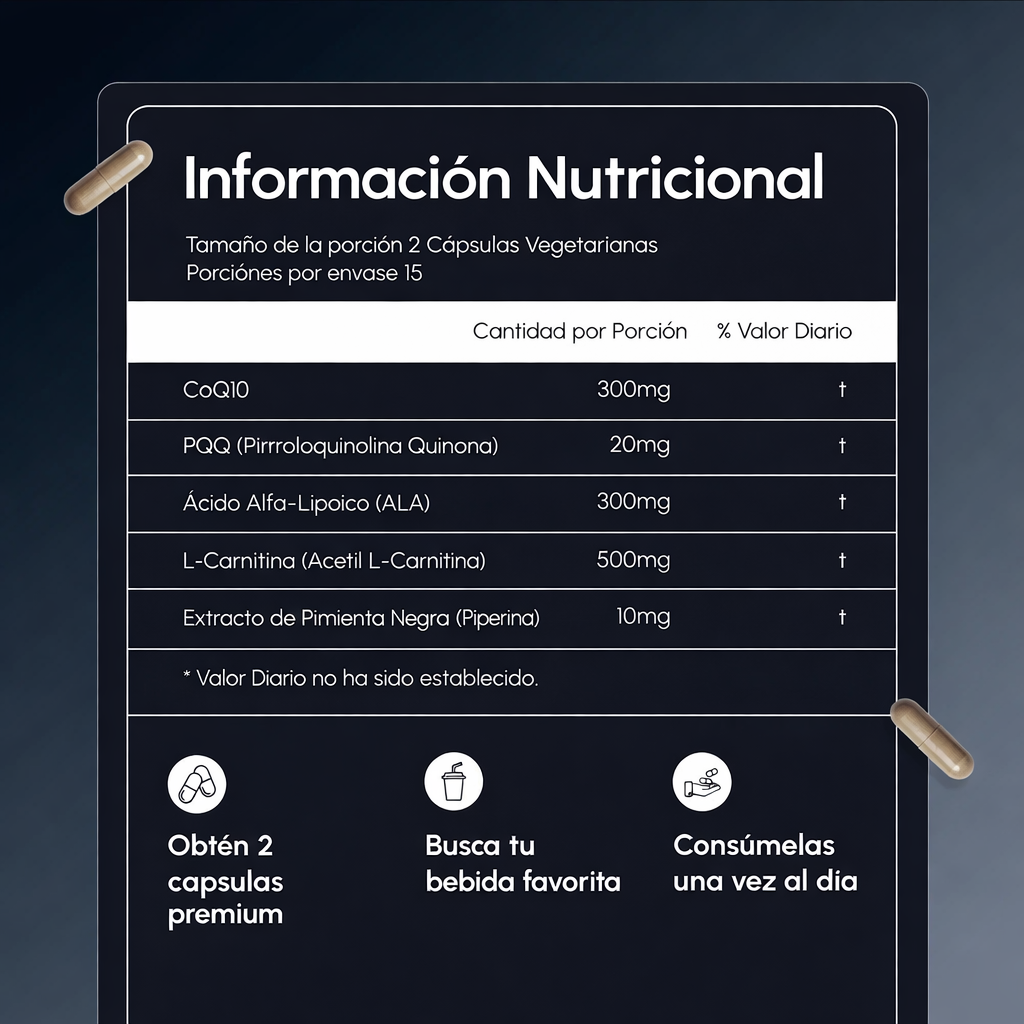 Cápsulas para la fertilidad y la salud del esperma | 300 mg de CoQ10 + potenciadores de alta potencia