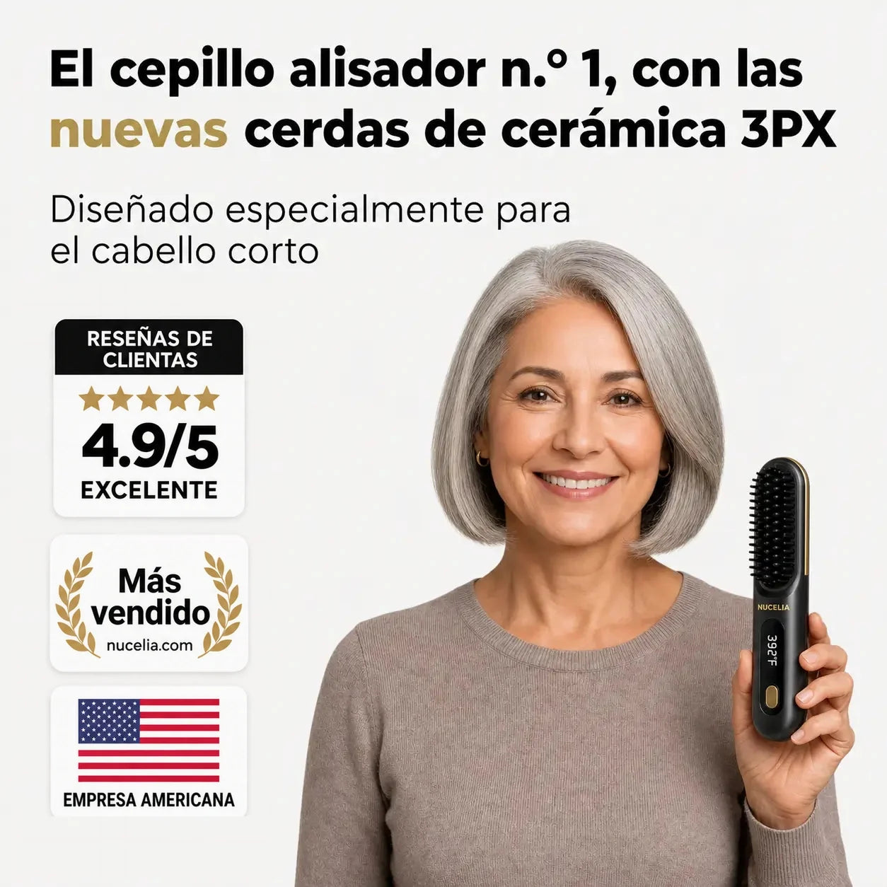 El PRIMER cepillo alisador inteligente para cabello corto